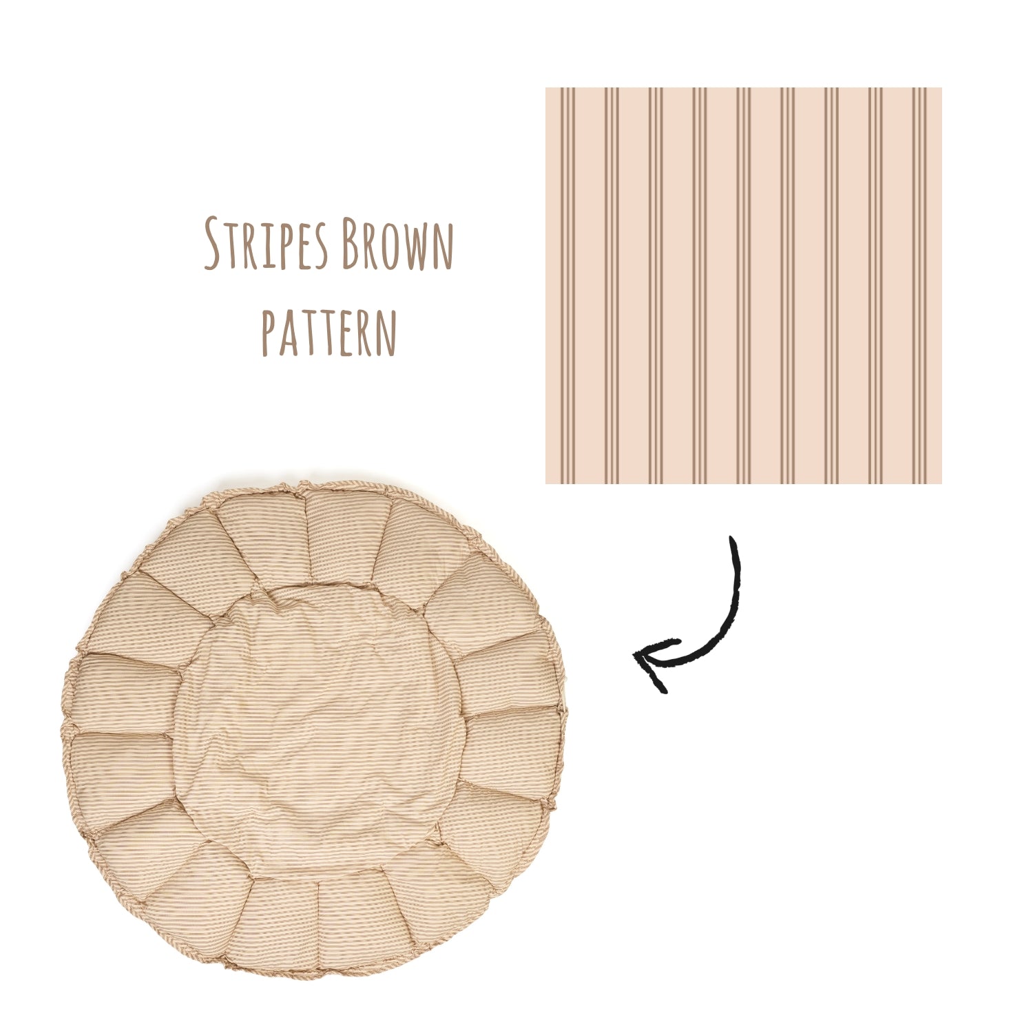 Play&Go Bloom Stripes Brown organic babymat (Min of 1, multiples of 1)