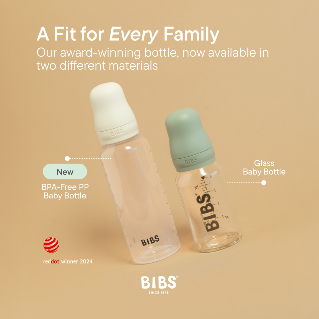 BIBS Grow and Flow BPA-Free PP Baby Bottle Round Latex Set 150 ml / 270ml Ivory (Min. of 2 PK , multiples of 2 PK)