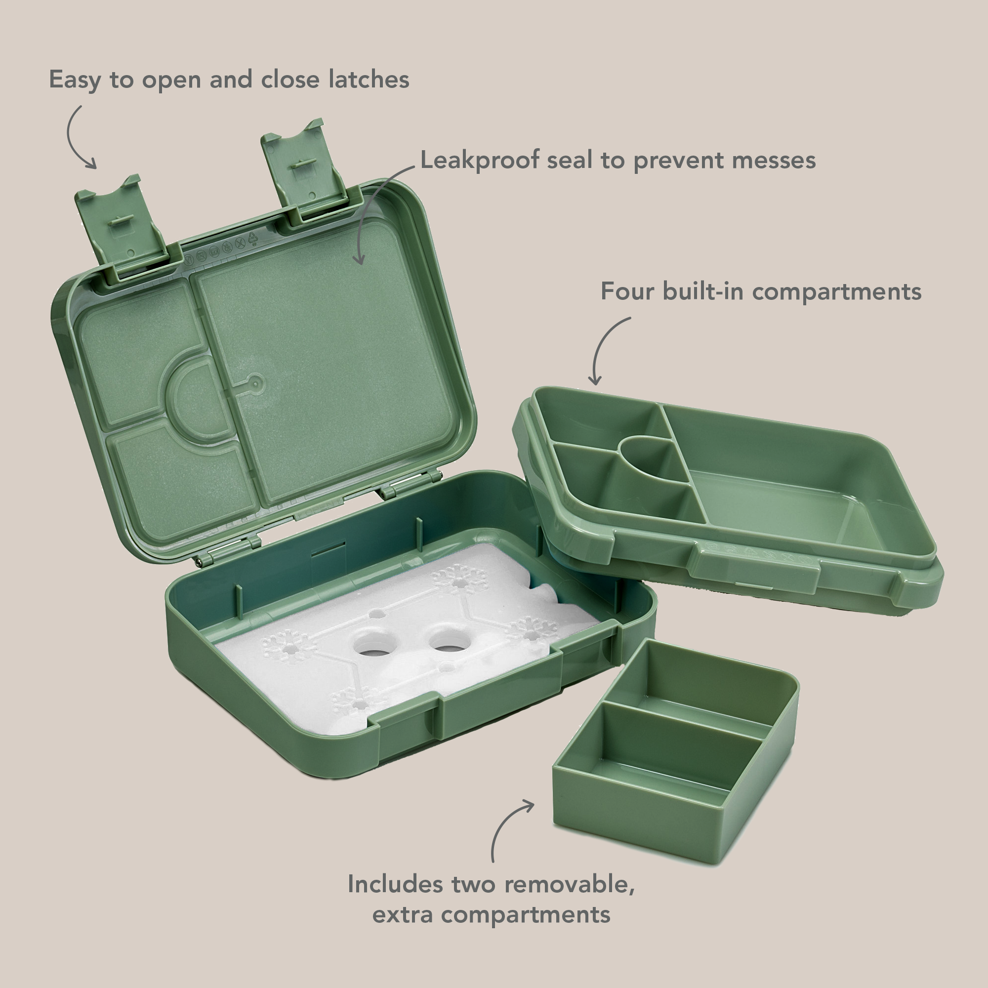 noüka Design Bento Chill Lunch Box - Dino (Min. of 2 PK, Multiples of 2 PK)
