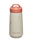 noüka Flip-Top Straw Drinking Bottle 14 Oz Henry Collection - Ice Cream (Sold in Case of 2, Qty of 1=2 products)