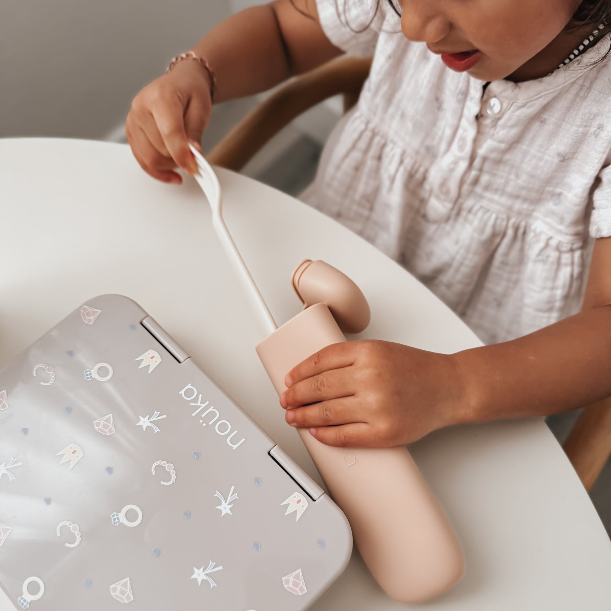 noüka Reusable Utensil Set & Carry Case - Soft Blush (Sold in Case of 2, Qty of 1=2 products)