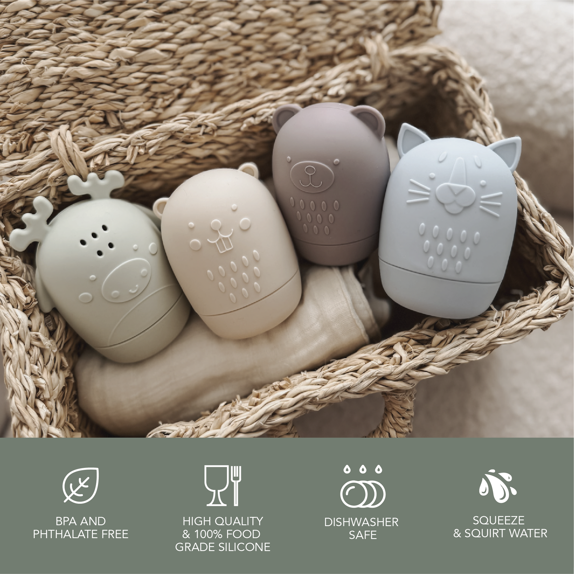 noüka Animal Bath Toys Canada Collection - In the Wild (Sold in Case of 2, Qty of 1=2 products)