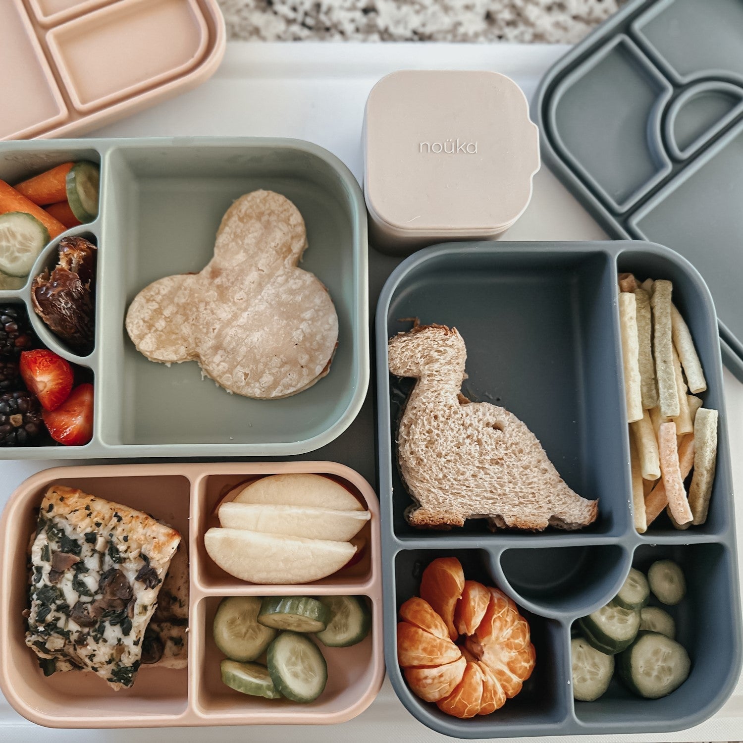 noüka Large Silicone Sealed Lunch Box - Soft Blush (Min. of 2 PK, Multiples of 2 PK)