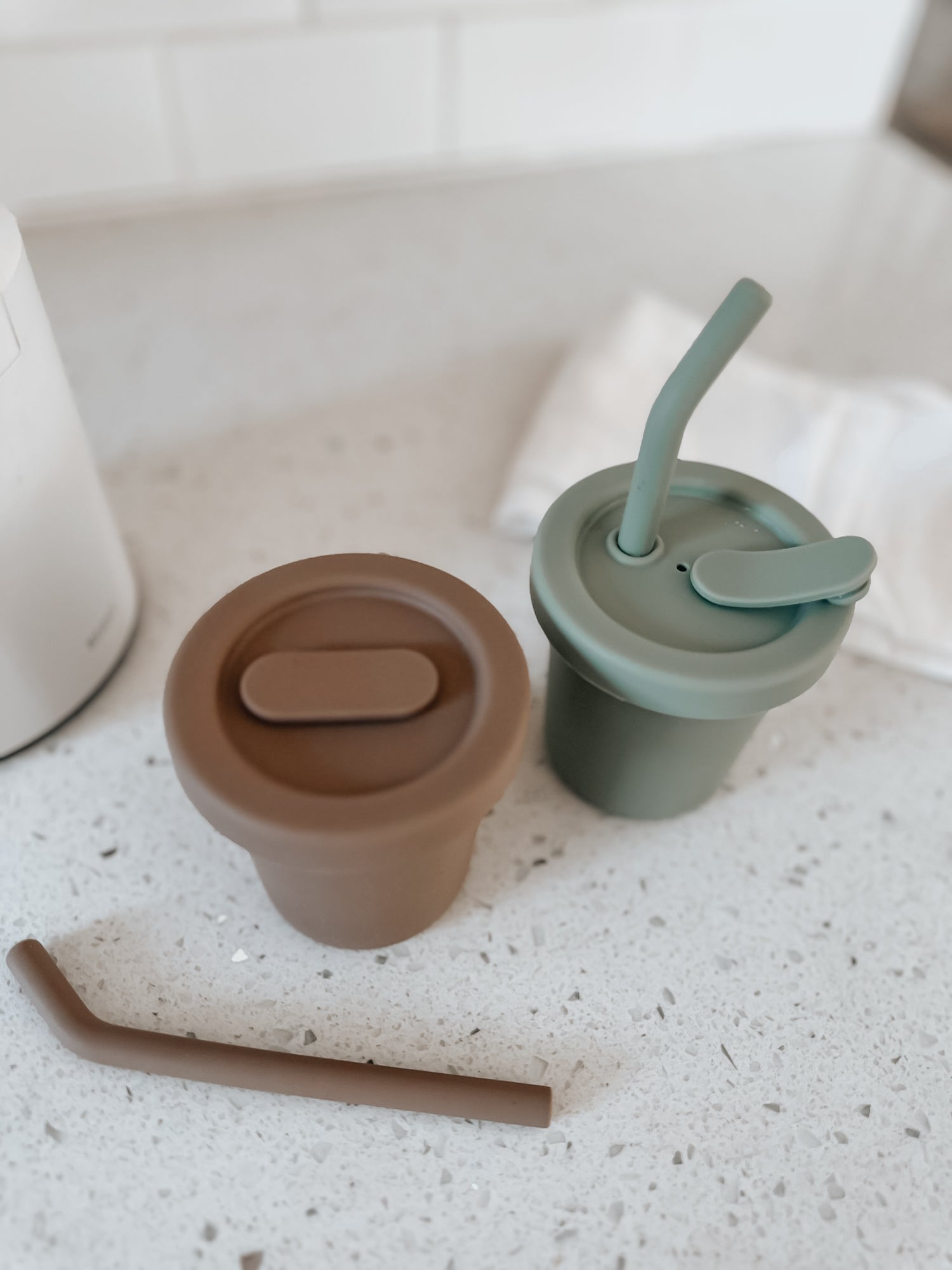 noüka Straw Cup 6 OZ 2 Pack - Butter/Leaf (Min. of 2 PK, Multiples of 2 PK)