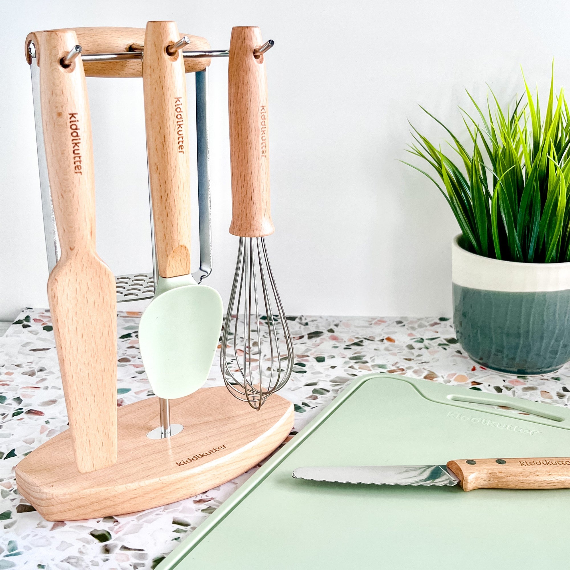 Kiddikutter Silicone Cutting Board - Sage (Min. of 2 PK, multiples of 2 PK)
