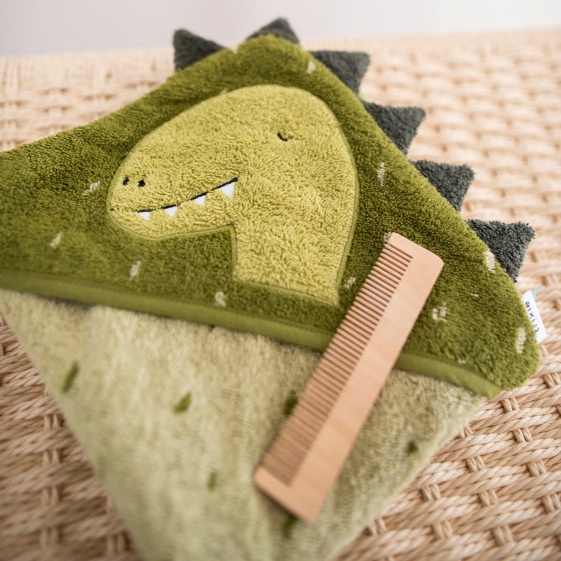 Trixie Hooded towel | 75x75cm - Mr. Dino (Min. of 2 PK, multiples of 2 PK)