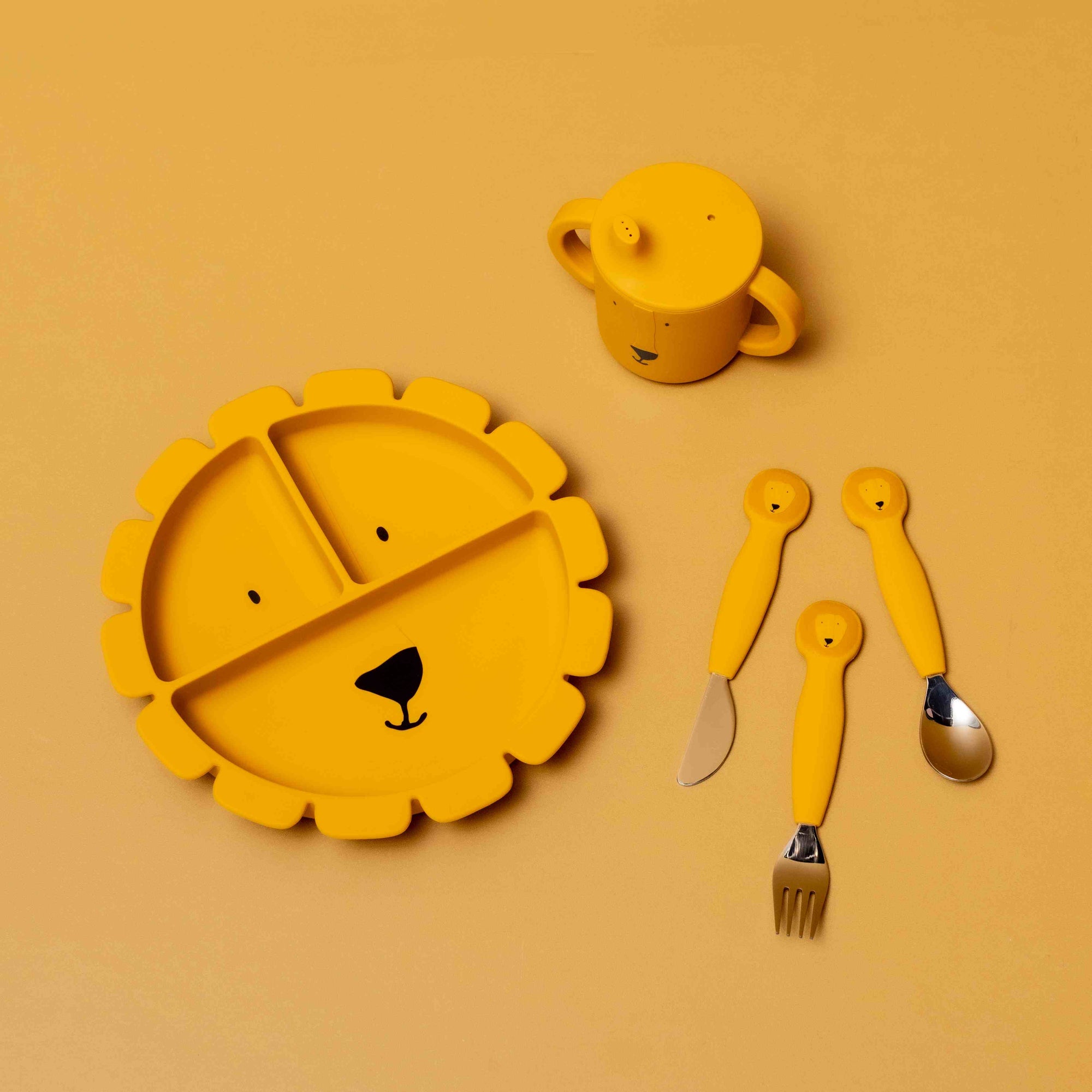 Trixie Silicone cutlery set 3-pack - Mr. Lion (Min. of 2 PK, multiples of 2 PK)