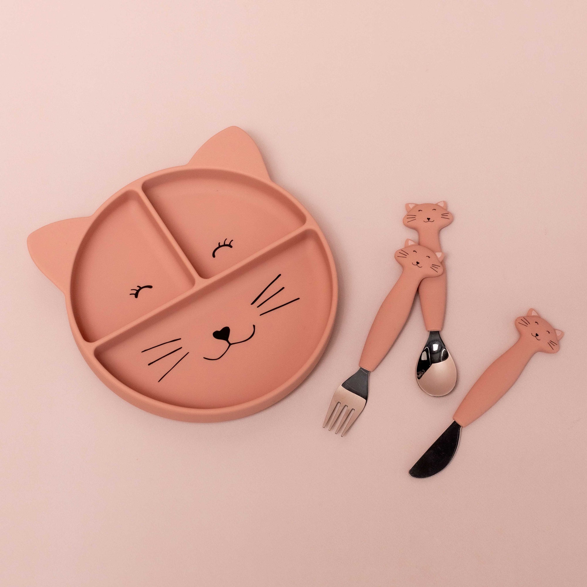Trixie Silicone cutlery set 3-pack - Mrs. Cat (Min. of 2 PK, multiples of 2 PK)