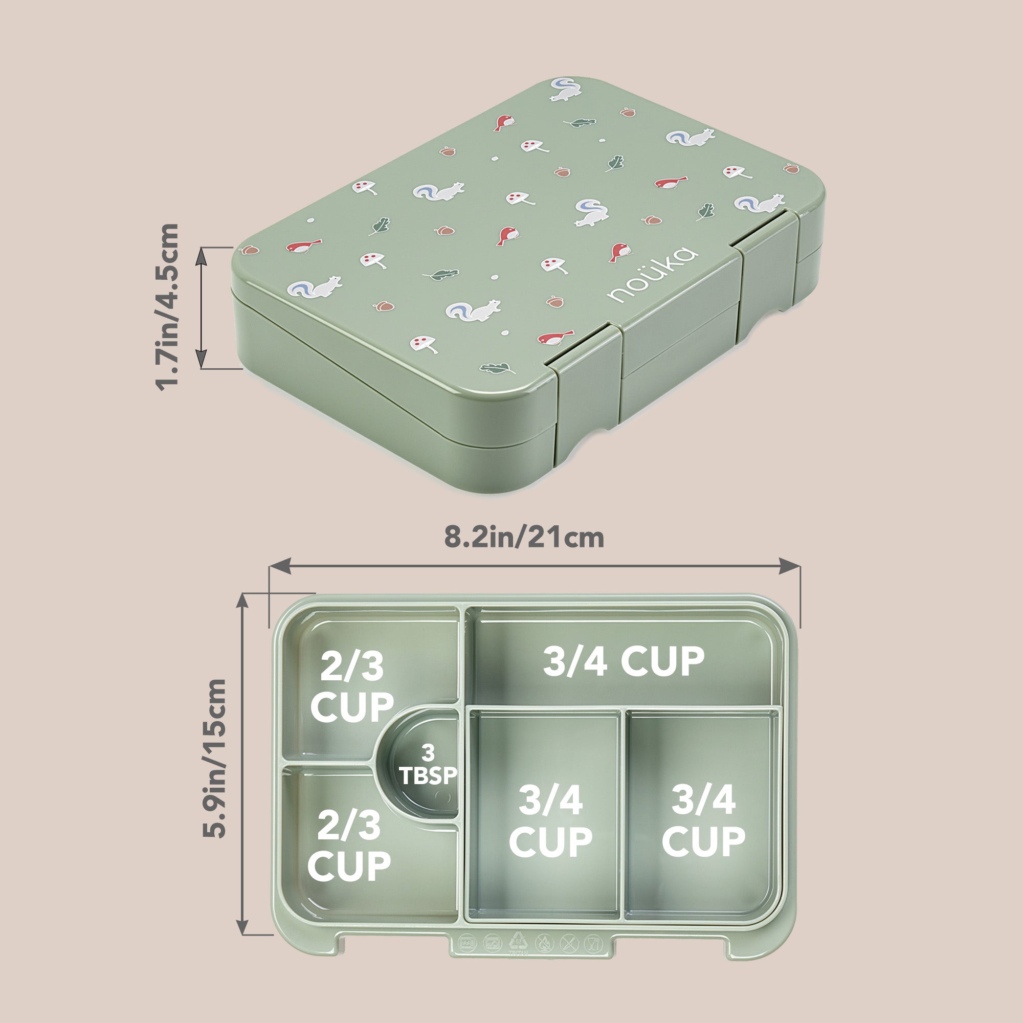 noüka Design Bento Lunch Box - Dazzle (Min. of 2 PK, Multiples of 2 PK)