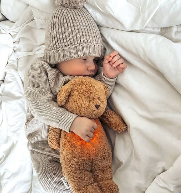 Moonie Organic Humming Bear With Lamp - Caramel (Min. of 2 PK, multiples of 2 PK)