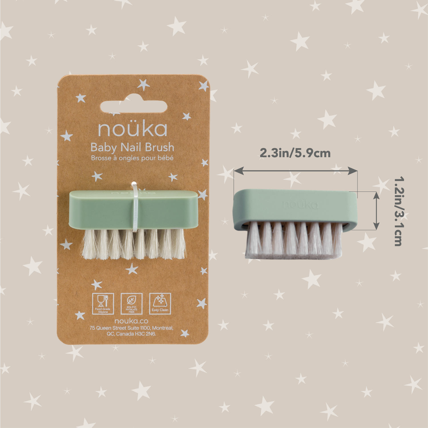noüka Baby Nail Brush Leaf (Min. of 2 PK, Multiples of 2 PK)