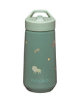 noüka Flip-Top Straw Drinking Bottle 14 Oz Henry Collection - Safari (Sold in Case of 2, Qty of 1=2 products)