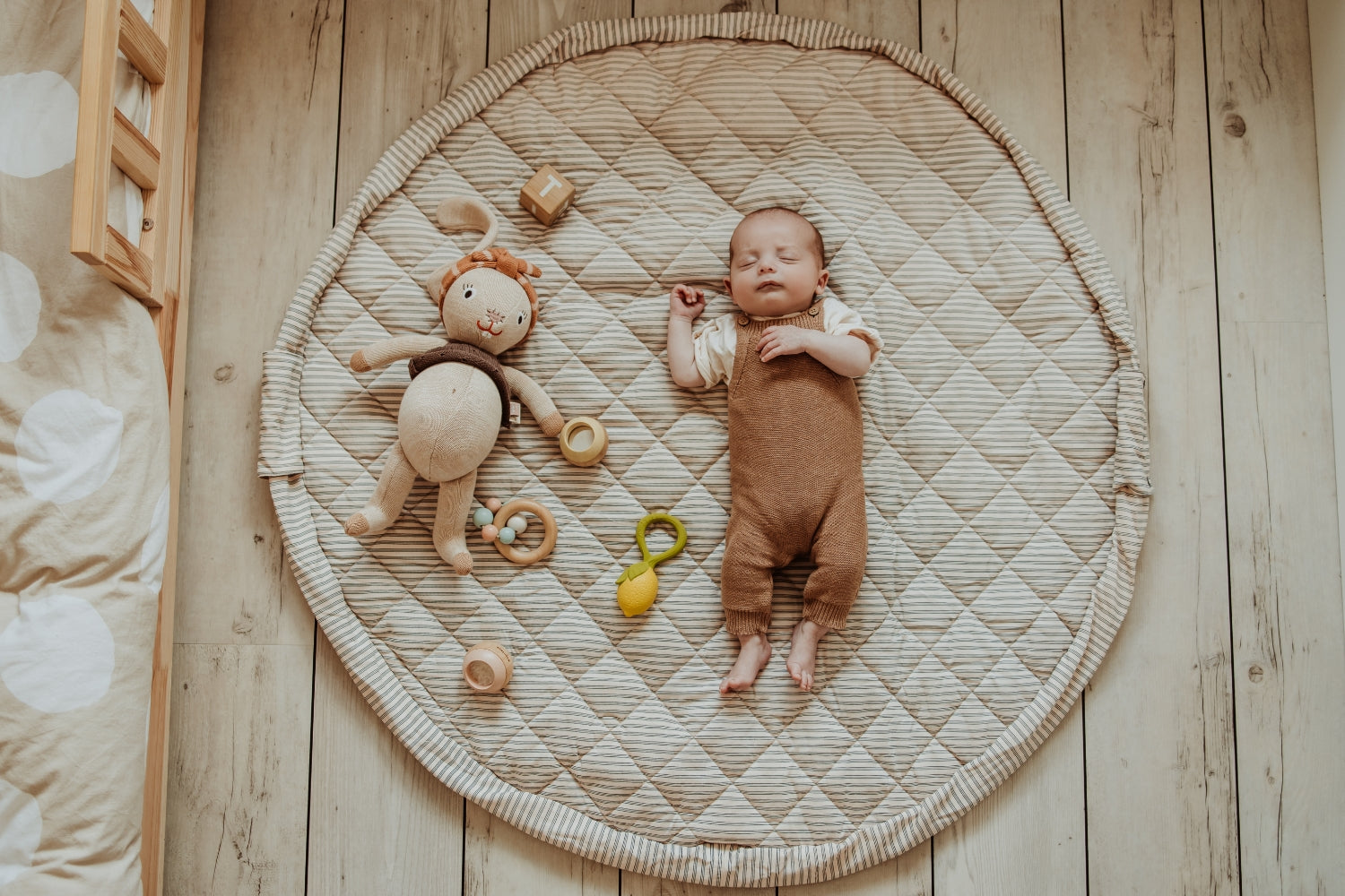 Play&Go Stripes Blue organic babymat (Min of 1, multiples of 1)