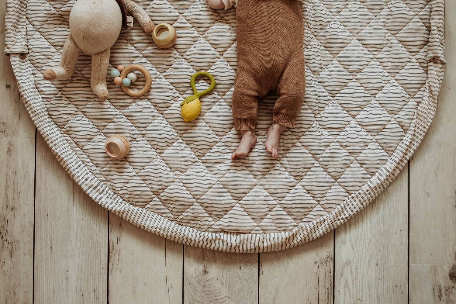 Play&Go Stripes Blue organic babymat (Min of 1, multiples of 1)
