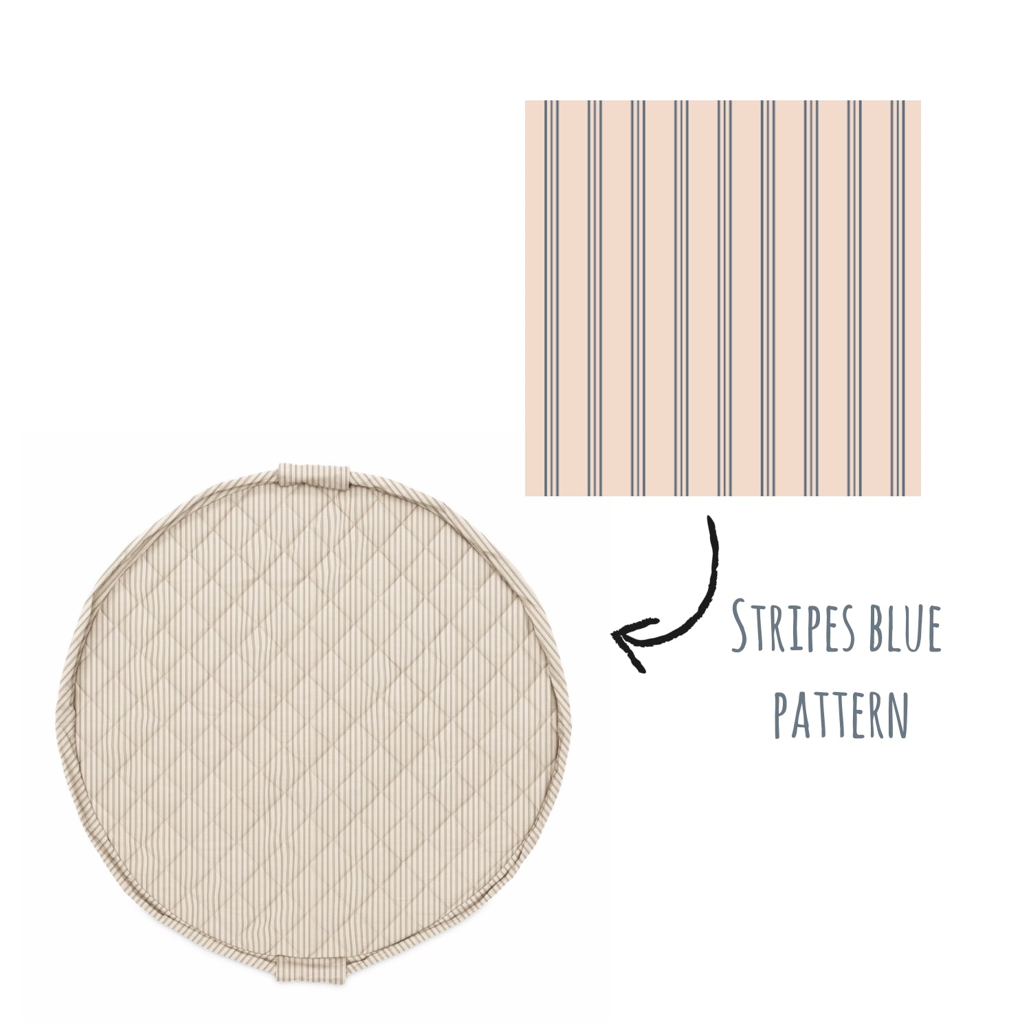 Play&Go Stripes Blue organic babymat (Min of 1, multiples of 1)