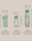 noüka Stainless Steel Drinking Bottle 16 Oz Daisy Collection - Kiko The Toucan (Min. of 2 PK, Multiples of 2 PK)