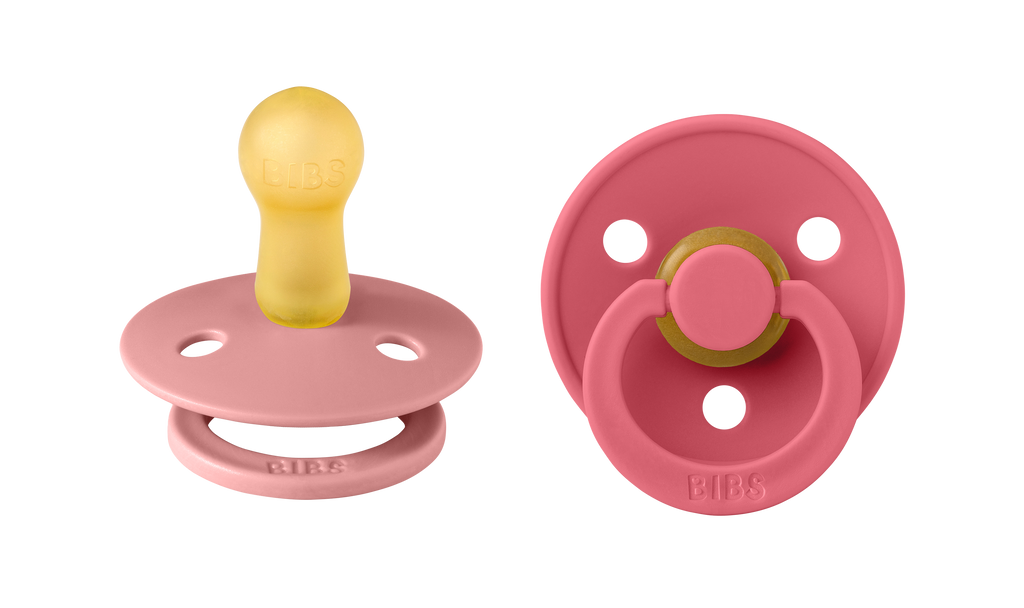 BIBS Pacifier Original COLOUR Latex 2 PK Dusty Pink/Coral (Min. of 2 P