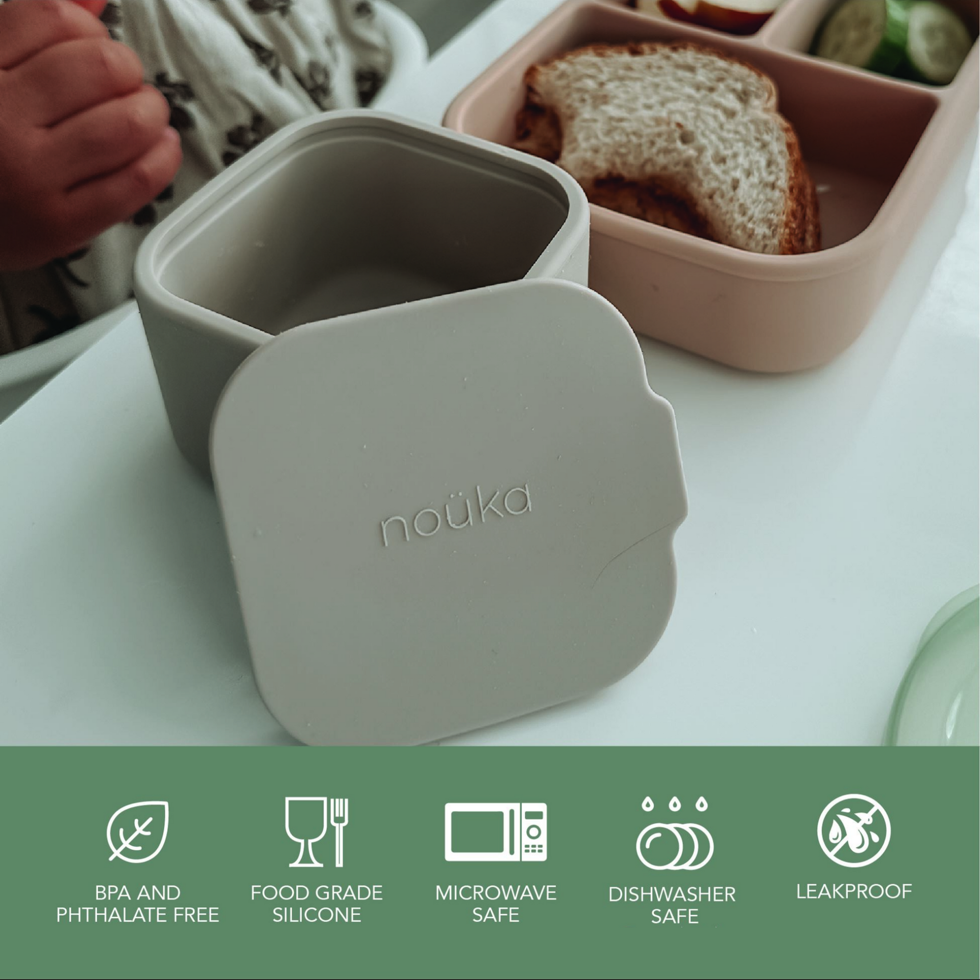 noüka Mini Snack Cups 2 PK - Leaf/Fern (Min. of 2 PK, Multiples of 2 PK)