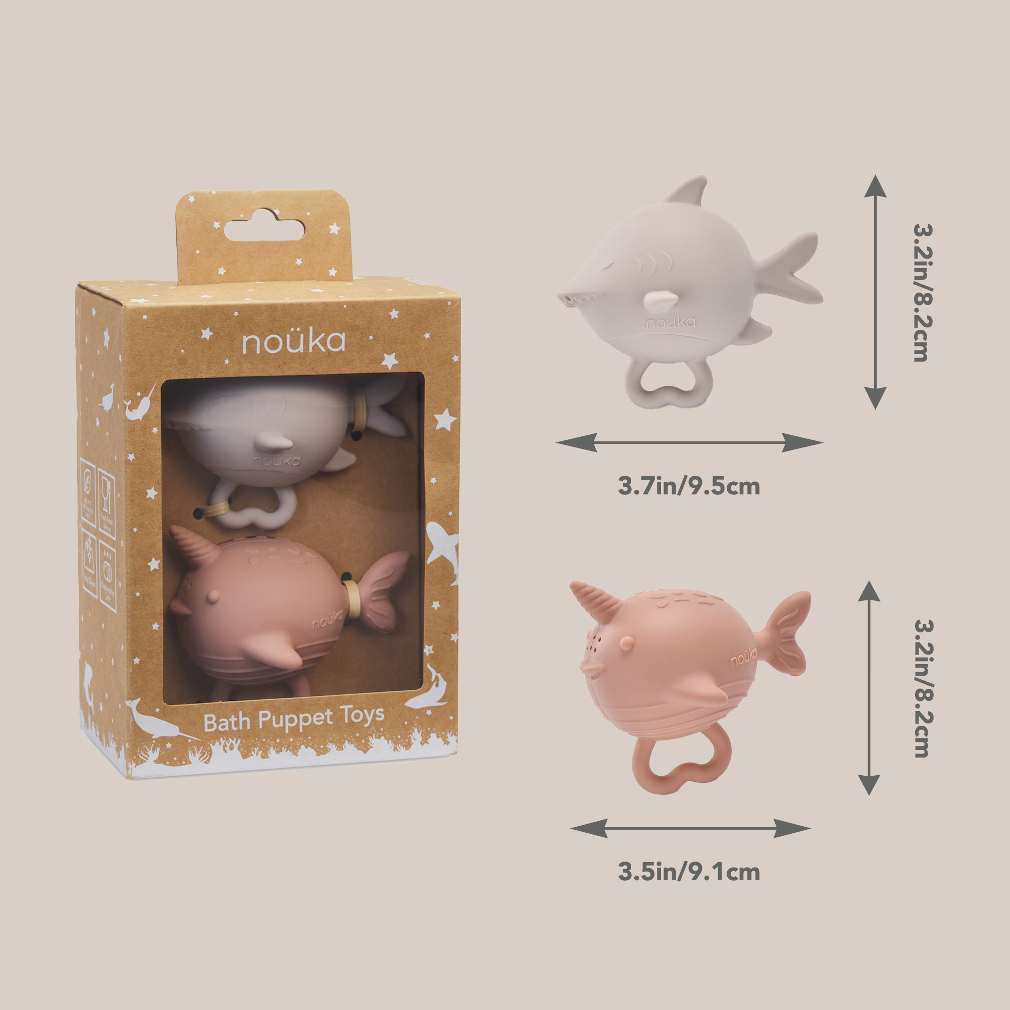 noüka Bath Puppet Toys - Water Dreams (Sold in Case of 2, Qty of 1=2 products)