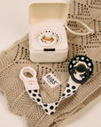 BIBS Studio Pacifier Clip Loop Polka Ivory Black (Min. of 2 PK , multiples of 2 PK)