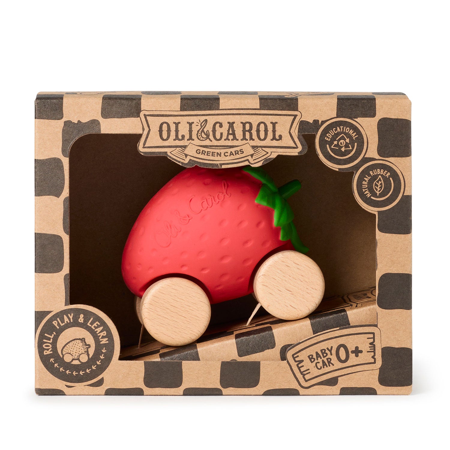 Oli & Carol Sweetie the Strawberry Baby Car Toy (Min. of 2 PK, multiples of 2 PK)