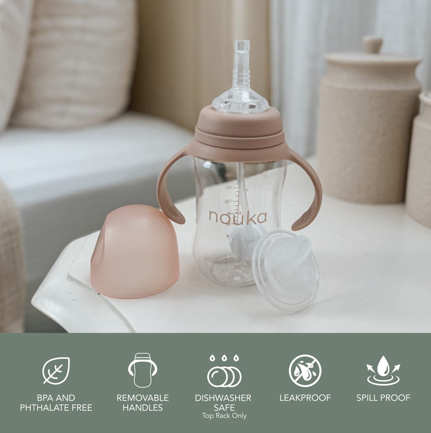 noüka Transitional Sippy/Weighted Straw Cup - Moss (Min. of 2 PK, Multiples of 2 PK)