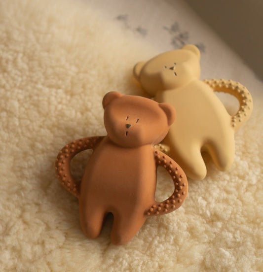 Moonie Bear Natural Rubber Teether - Cappuccino (Min. of 2 PK, multiples of 2 PK)