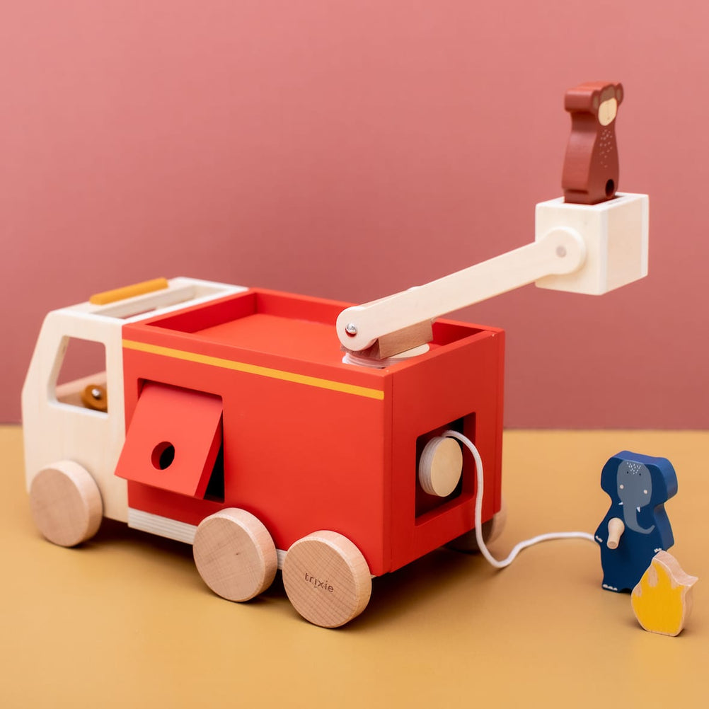 Trixie Wooden fire truck (Min. of 2 PK, multiples of 2 PK)