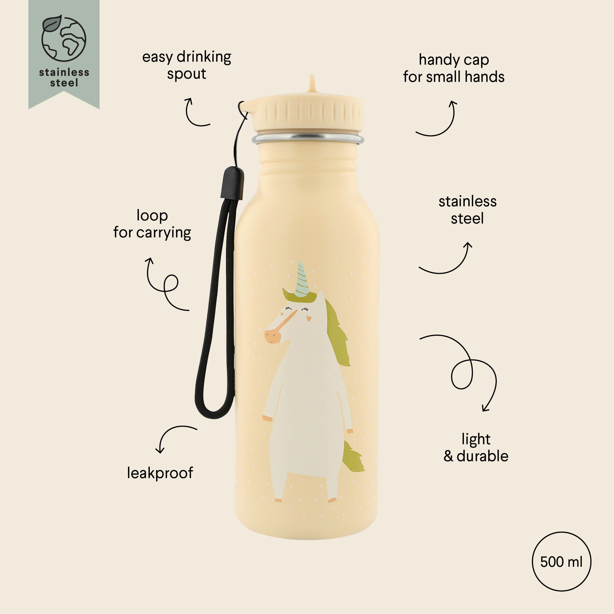 Trixie Bottle 500ml - Mrs. Unicorn (Min. of 2 PK, multiples of 2 PK)