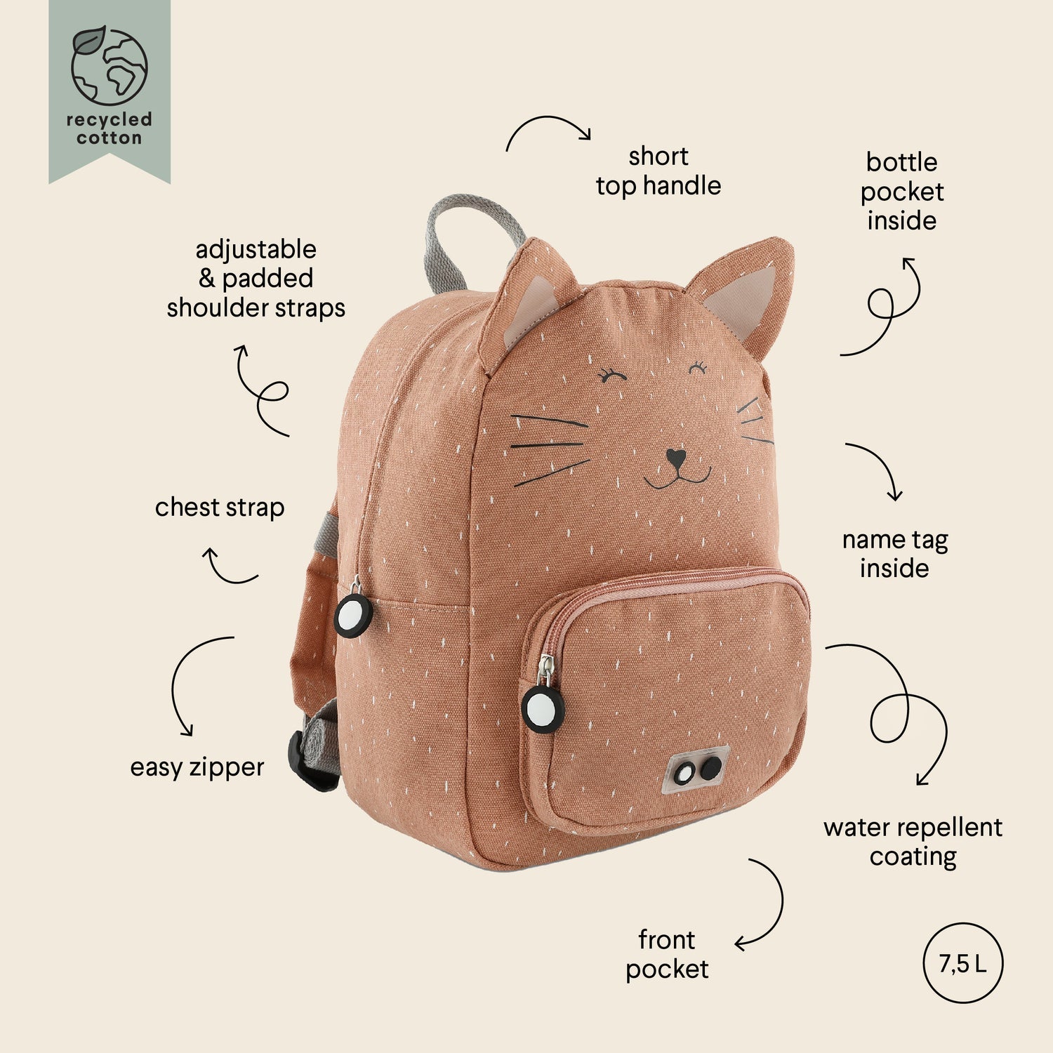 Trixie Backpack - Mrs. Cat (Min. of 2 PK, multiples of 2 PK)