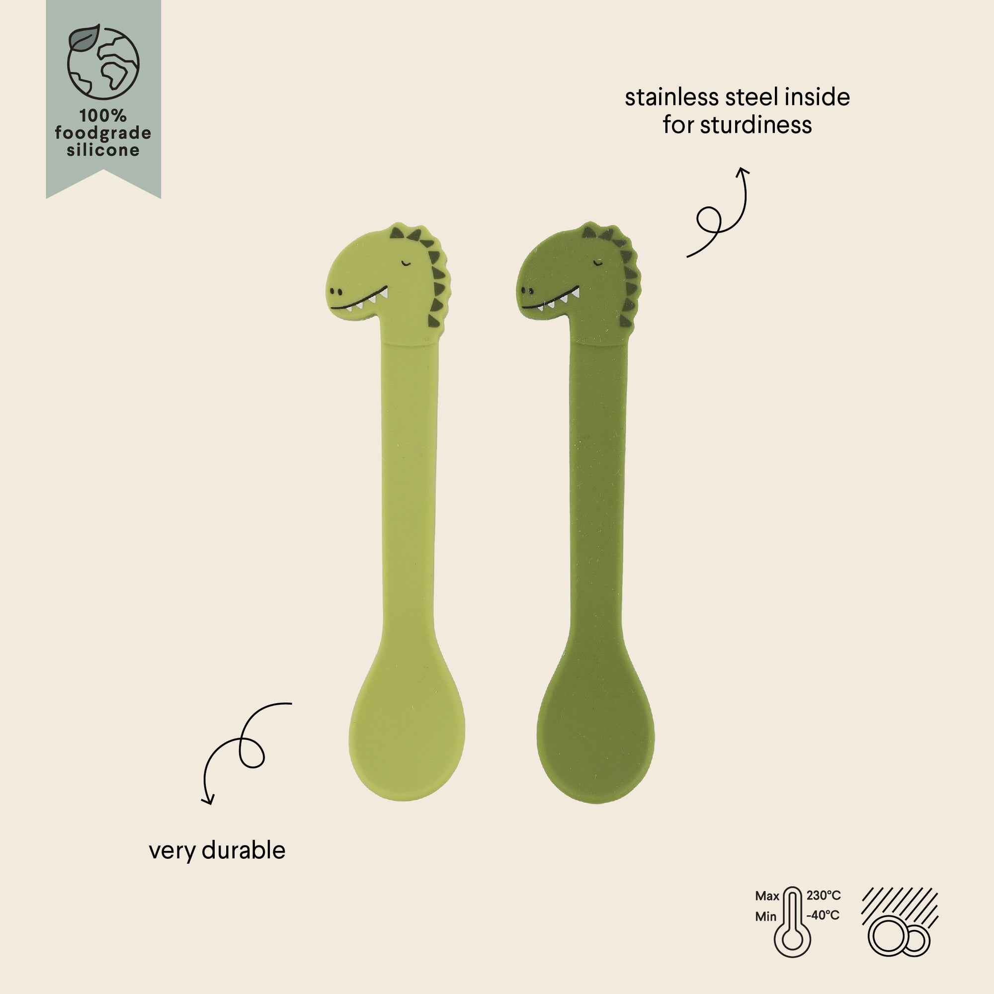 Trixie Silicone spoon 2-pack - Mr. Dino (Min. of 2 PK, multiples of 2 PK)