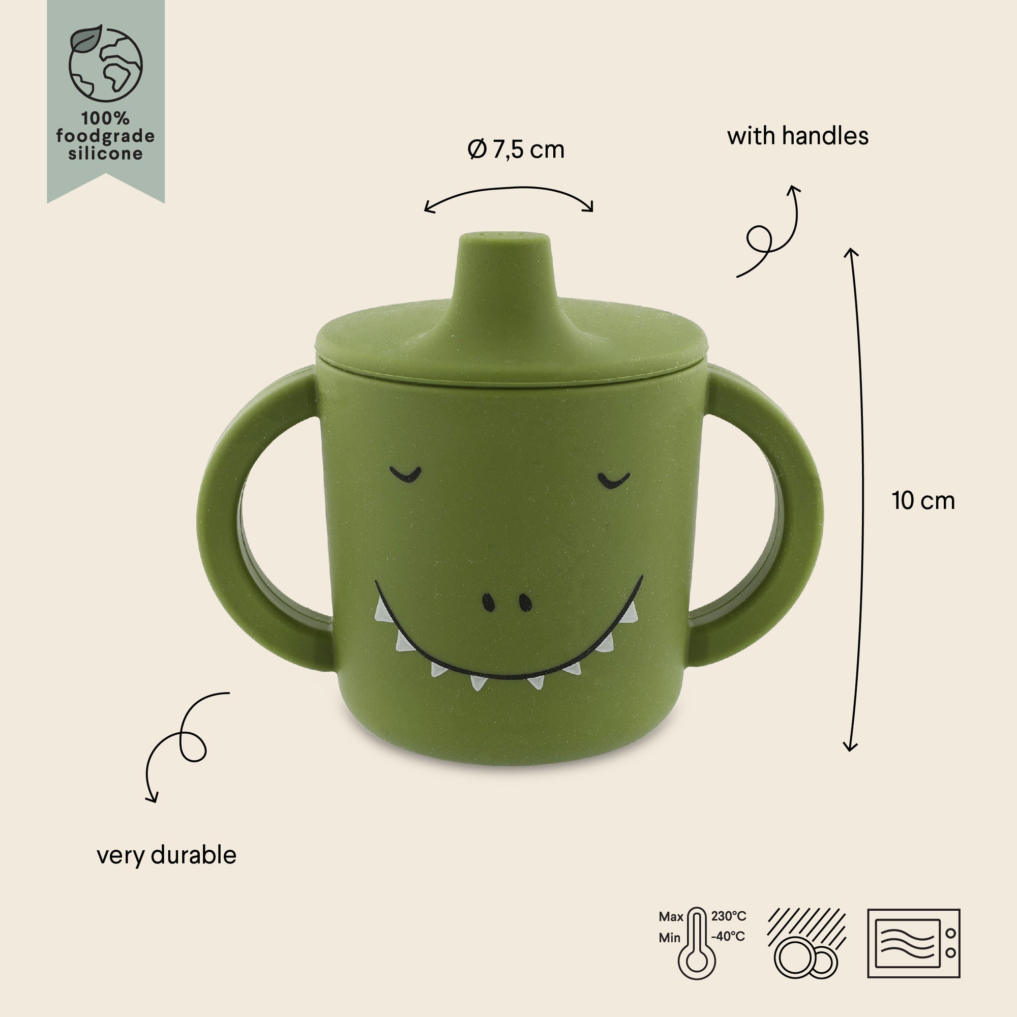 Trixie Silicone sippy cup - Mr. Dino (Min. of 2 PK, multiples of 2 PK)