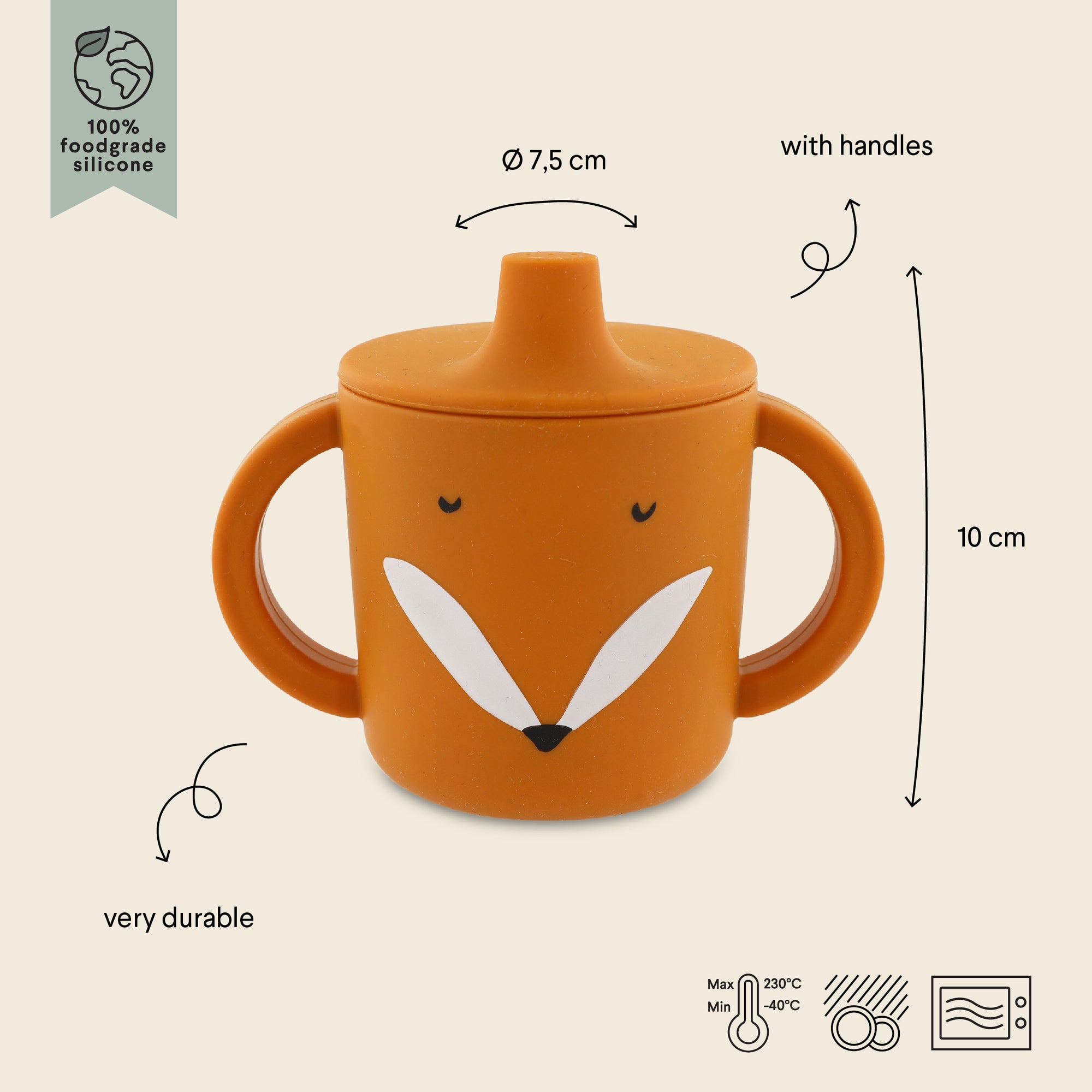 Trixie Silicone sippy cup - Mr Fox (Min. of 2 PK, multiples of 2 PK)