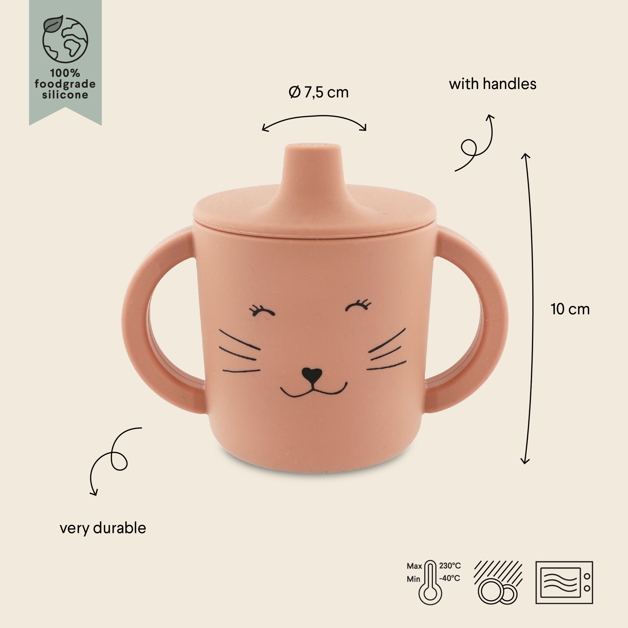 Trixie Silicone sippy cup - Mrs. Cat (Min. of 2 PK, multiples of 2 PK)