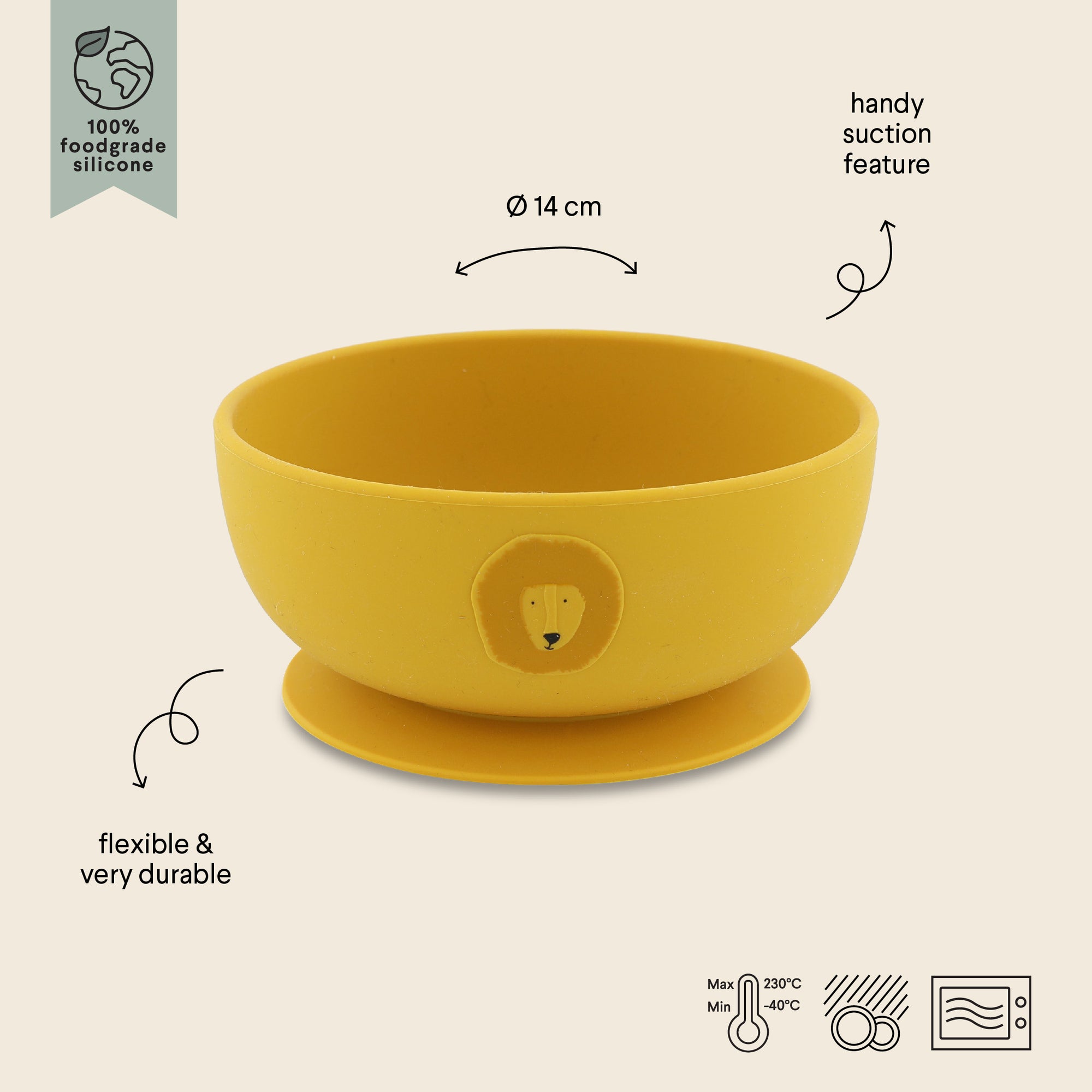 Trixie Silicone bowl with suction - Mr. Lion (Min. of 2 PK, multiples of 2 PK)