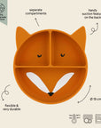 Trixie Silicone divided suction plate - Mr. Fox (Min. of 2 PK, multiples of 2 PK)