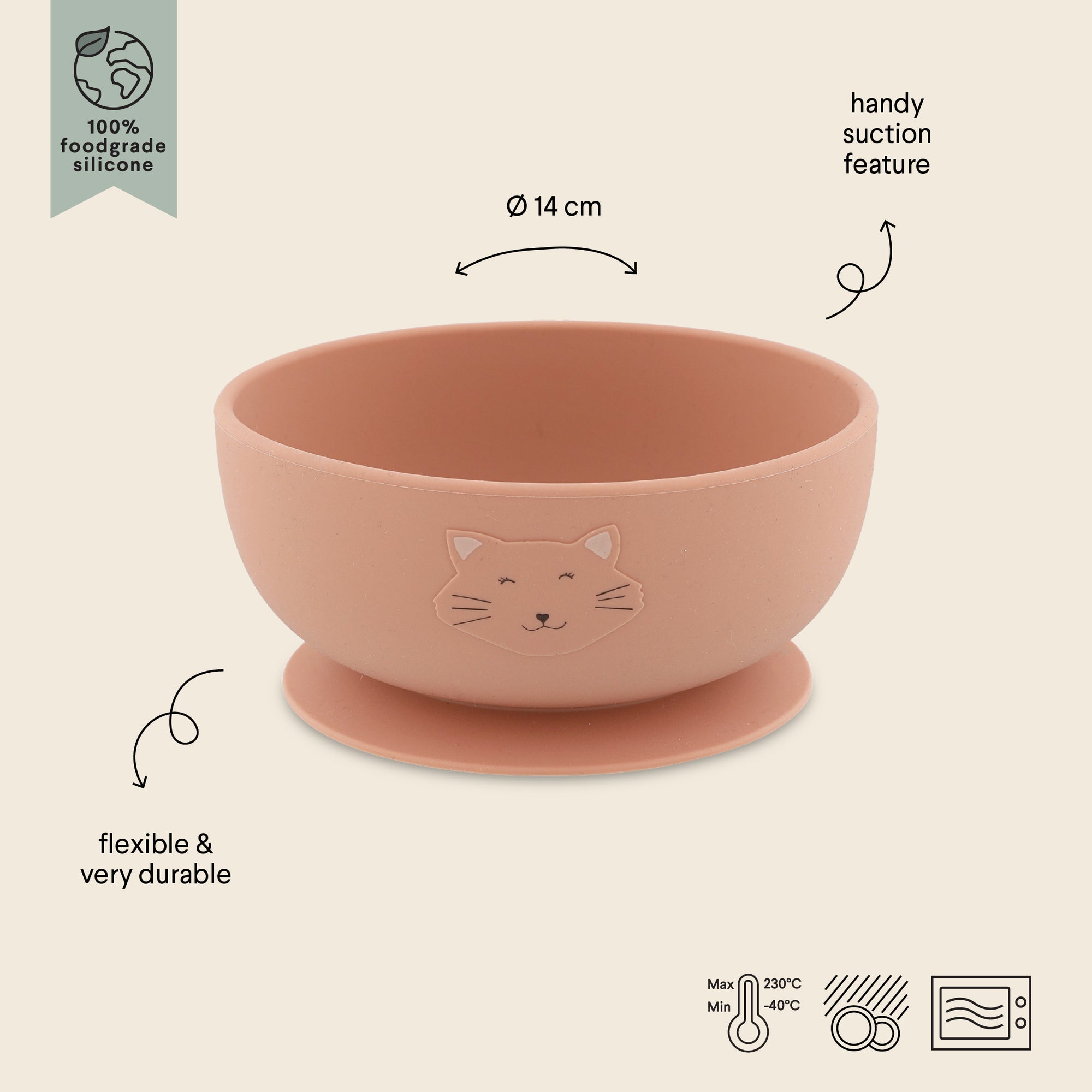 Trixie Silicone bowl with suction - Mrs. Cat (Min. of 2 PK, multiples of 2 PK)