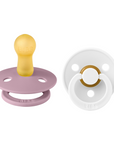 BIBS Pacifier Original COLOUR Latex 2 PK Heather / White (Min. of 2 PK, multiples of 2 PK)