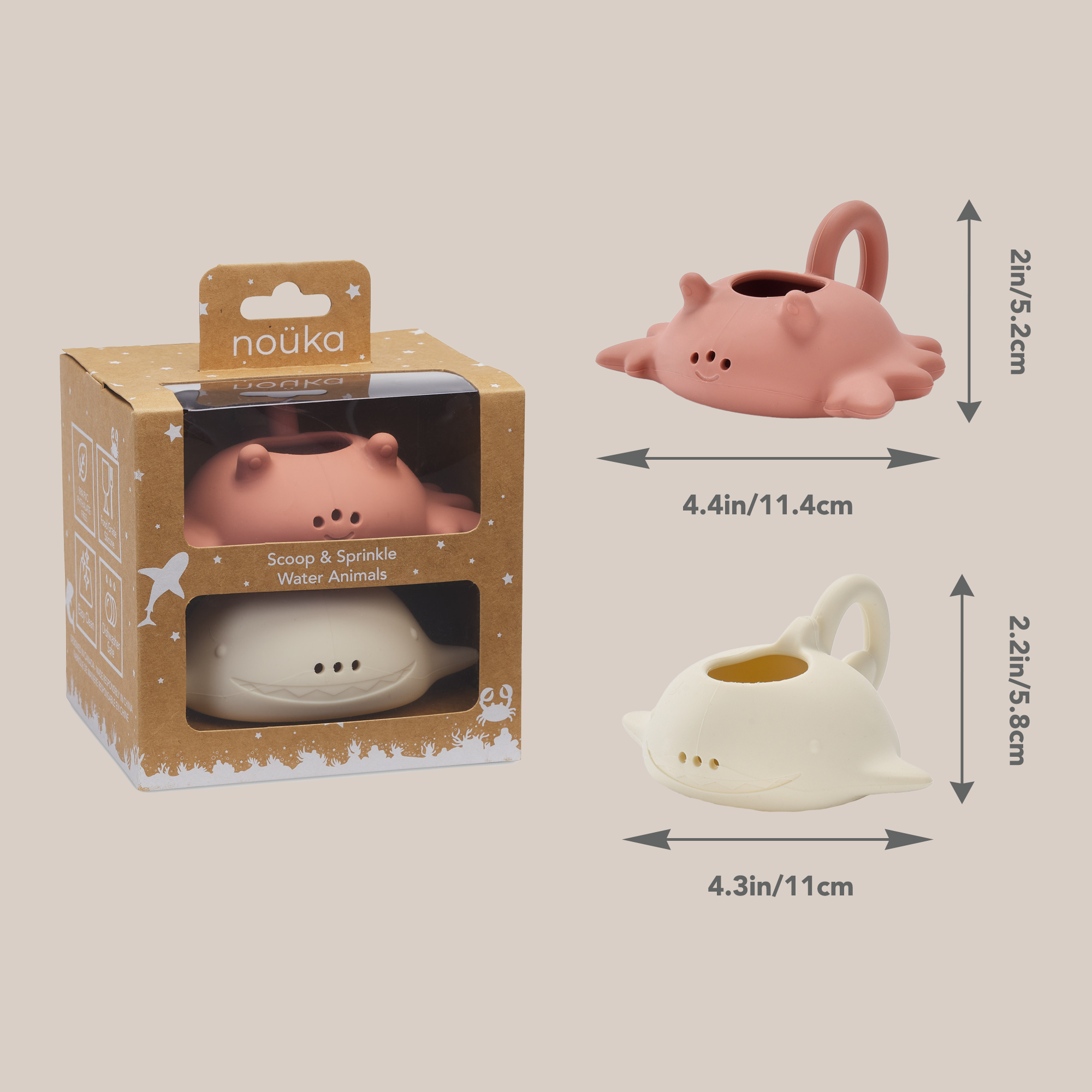 noüka Scoop & Sprinkle Water Animals - By the Sea (Sold in Case of 2, Qty of 1=2 products)