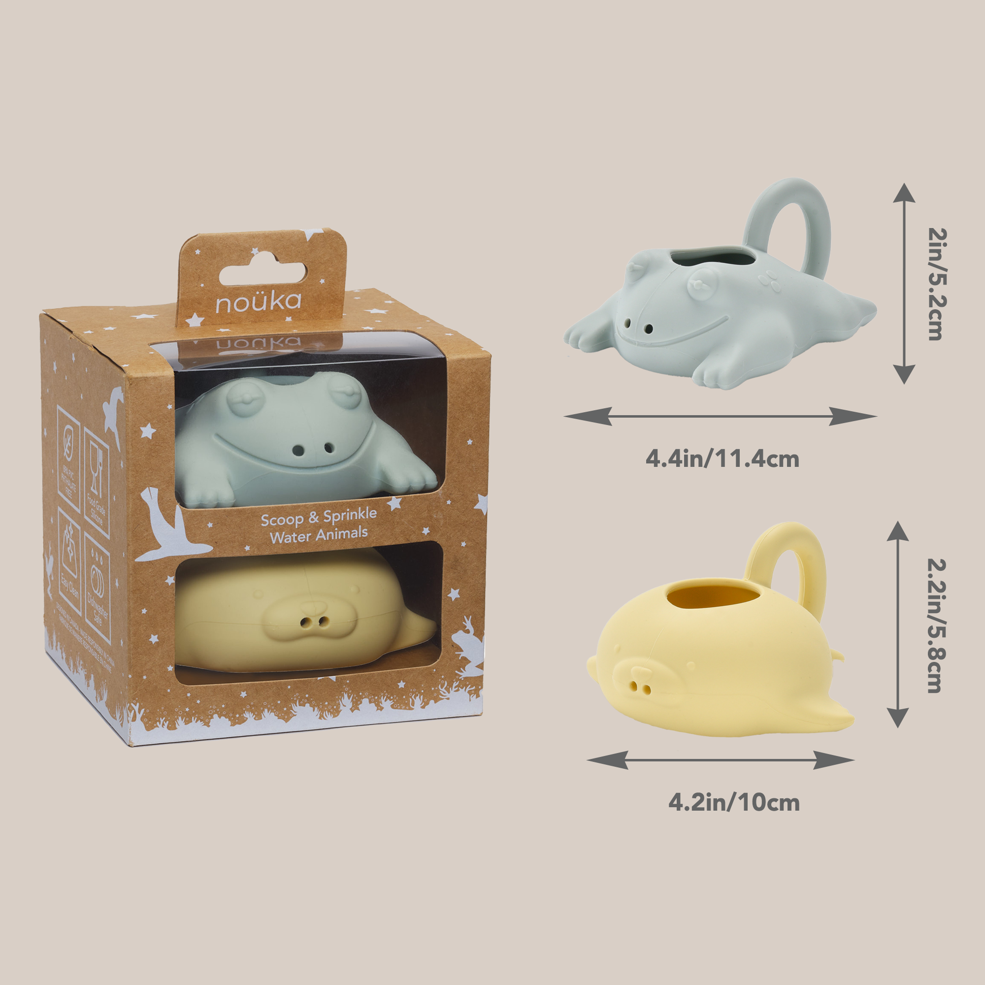 noüka Scoop & Sprinkle Water Animals - Splash (Sold in Case of 2, Qty of 1=2 products)