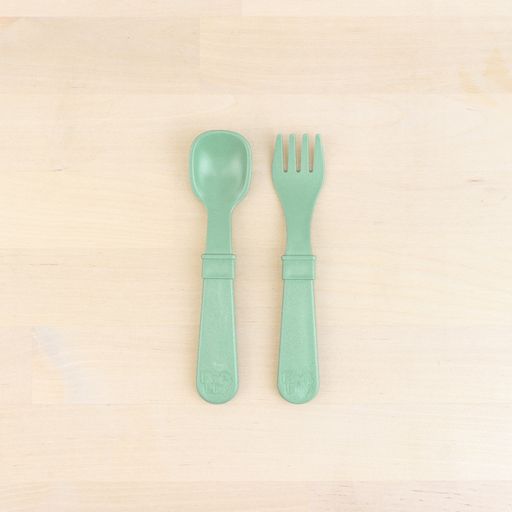 Re-Play 8 PK Packaged Utensils - Sage (Min. of 2 PK, Multiples of 2 PK)