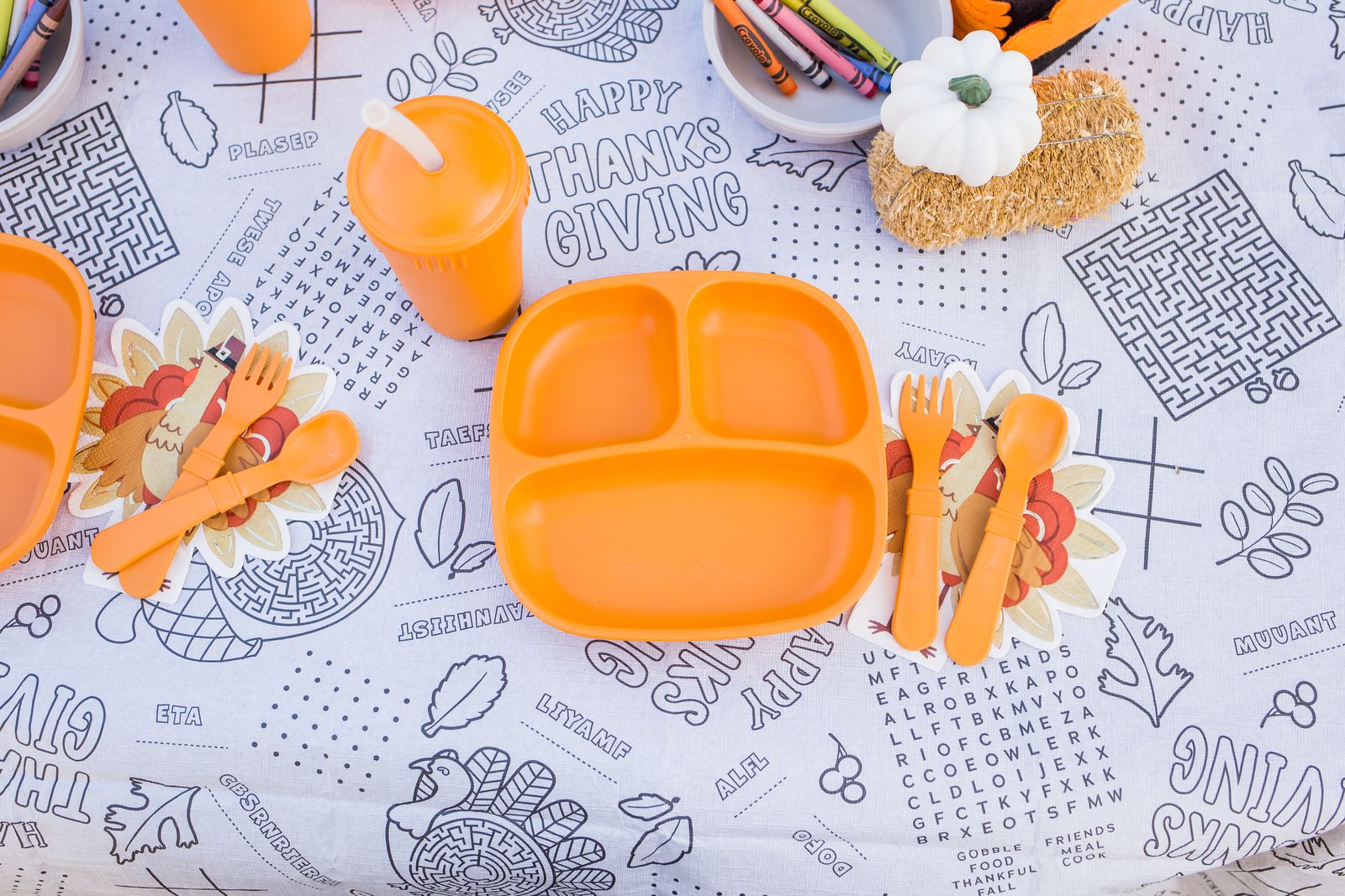 Re-Play 3 PK Packaged Divided Plates Sky Blue, Orange, Yellow (Min. of 2 PK, Multiples of 2 PK)