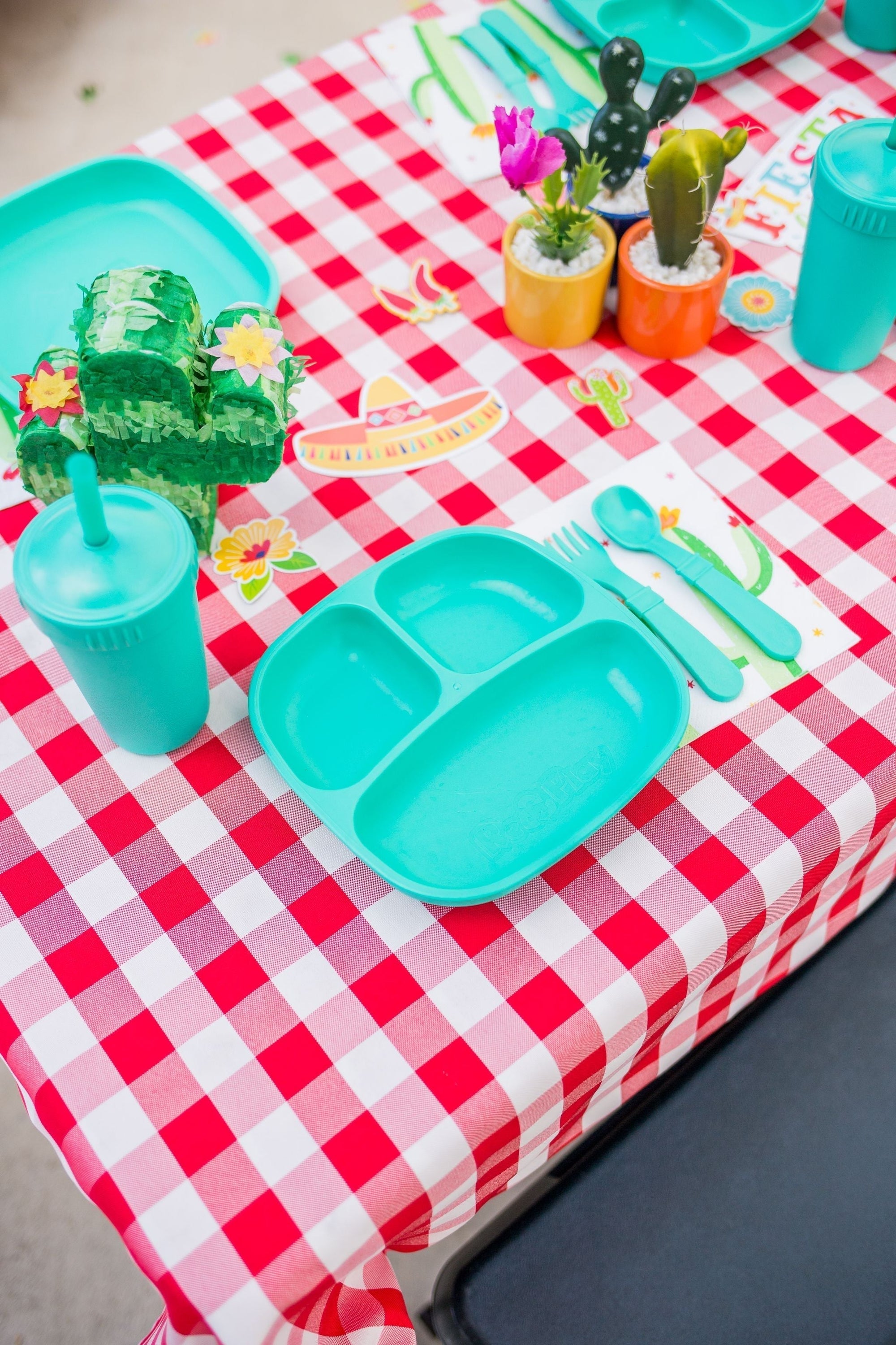 Re-play 3 PK Packaged Divided Plates, Lemon Drop, Sand, Grey (Min. of 2 PK, Multiples of 2 PK)