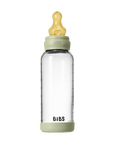 BIBS Glass Baby Bottle Round Latex 1 pack 240 ml Medium Flow Sage (Min. of 2 PK , multiples of 2 PK) - MAIGHAN DISTRIBUTION CANADA