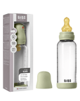 BIBS Glass Baby Bottle Round Latex 1 pack 240 ml Medium Flow Sage (Min. of 2 PK , multiples of 2 PK) - MAIGHAN DISTRIBUTION CANADA