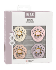BIBS Pacifier Boheme Latex 4 PK Ivory/Blush/Blossom/Dusky Lilac(Min. of 2 PK, multiples of 2 PK) - MAIGHAN DISTRIBUTION CANADA