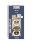 BIBS Pacifier Original COLOUR Latex 2 PK Vanilla Glow/Dark Oak Glow (Min. of 2 PK, multiples of 2 PK) - MAIGHAN DISTRIBUTION CANADA