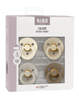 BIBS Pacifier Original COLOUR Latex 4 PK Ivory/Sand/Vanilla/Dark Oak (Min. of 2 PK, multiples of 2 PK) - MAIGHAN DISTRIBUTION CANADA