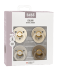 BIBS Pacifier Original COLOUR Latex 4 PK Ivory/Sand/Vanilla/Dark Oak (Min. of 2 PK, multiples of 2 PK) - MAIGHAN DISTRIBUTION CANADA