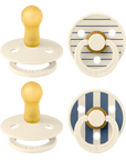 BIBS Pacifier Studio Colour Latex 4 PK Pin Ivory Vanilla Mix/Pin Ivory Steel Blue Mix (Min. of 2 PK, multiples of 2 PK) - MAIGHAN DISTRIBUTION CANADA